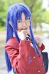 blazer blouse blue_hair bookbag cosplay kawashima_ami nora school_uniform toradora! rating:Safe score:0 user:nil!