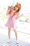 cosplay dress himezaki_reika neon_genesis_evangelion orange_hair pantyhose soryu_asuka_langley stuffed_animal teddy_bear twintails rating:Safe score:1 user:nil!