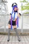 blouse cosplay miruru multi-colored_hair pantyhose panty_&_stocking_with_garterbelt police_hat shorts stocking_(psg) suspenders thighhighs rating:Safe score:1 user:nil!