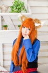 animal_ears blouse cosplay horo orange_hair saku saku_to_koshinryo_horo skirt spice_and_wolf vest wolf_ears rating:Safe score:0 user:nil!