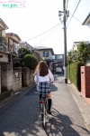 bicycle bookbag kimura_maho kneesocks pleated_skirt sailor_uniform school_uniform skirt rating:Safe score:0 user:nil!