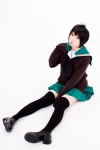 a_channel cosplay ibara pleated_skirt scarf school_uniform skirt sweater thighhighs tooru zettai_ryouiki rating:Safe score:2 user:pixymisa