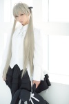 blouse cosplay hair_ribbons kanda_midori kasugano_sora pantyhose skirt twintails white_hair yosuga_no_sora rating:Safe score:10 user:xkaras