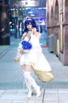 blue_hair boots cosplay dress kai_(ii) love_live!_school_idol_project sonoda_umi thighhighs tiara white_legwear zettai_ryouiki rating:Safe score:0 user:nil!