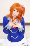 aikatsu! ame blazer blouse cosplay oozora_akari orange_hair pleated_skirt school_uniform side_ponytail skirt rating:Safe score:0 user:nil!