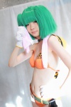 bikini choker cosplay gloves green_hair macross macross_frontier morinaga_koyuki ranka_lee swimsuit towel twintails rating:Safe score:0 user:pixymisa