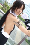 backless bleach cosplay ponytail shihouin_yoruichi sideboob sleeveless tooru_(model) rating:Safe score:1 user:nil!