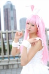 akirabbit animal_ears bunny_ears cosplay dress hairband itsuki_akira original pink_hair rating:Safe score:0 user:nil!