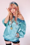 blouse cosplay hairband macross macross_frontier multi-colored_hair sachi_budou sheryl_nome shorts sunglasses thighhighs rating:Safe score:1 user:nil!