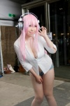 blouse cleavage cosplay cyborg_nene headphones nitro_super_sonic pink_hair shorts super_soniko rating:Safe score:0 user:pixymisa