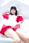 amami_haruka apron bed cosplay dress hairband idolmaster kneehighs maid maid_uniform shino_kei striped the_kei_m@ster rating:Safe score:0 user:nil!