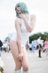 boots cosplay green_hair kazami_yuuka mari_(ii) swimsuit touhou rating:Safe score:1 user:pixymisa