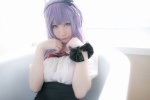 atsuki bathroom bathtub blouse cosplay dagashi_biyori dagashi_kashi hairband purple_hair shidare_hotaru skirt suspenders wet rating:Safe score:0 user:nil!