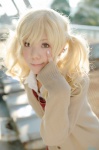 blonde_hair blouse cardigan cosplay kousaka_yun original school_uniform twintails rating:Safe score:2 user:nil!