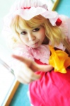 blonde_hair blouse cosplay flandre_scarlet hat kirino_naoki skirt touhou vest rating:Safe score:0 user:nil!
