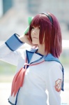 angel_beats! cosplay hairband madoka_chami nakamura_yuri red_hair sailor_uniform school_uniform rating:Safe score:0 user:lolzin