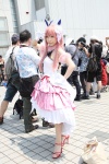 boa bows chua_churam cosplay dress gloves headdress kenran_jikuu_no_festival nirika pantyhose petticoat pink_hair tiered_skirt rating:Safe score:1 user:pixymisa