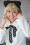 alice_in_wonderland alice_(wonderland) blonde_hair blouse cosplay em hairbow striped rating:Safe score:0 user:nil!