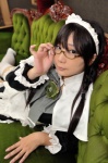 chiyoko_6 chocoball cosplay dress glasses hairband original shawl thighhighs twin_braids white_legwear zettai_ryouiki rating:Safe score:0 user:nil!