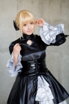 blonde_hair corset cosplay dress fate/series fate/stay_night hairbow ruffles saber saya rating:Safe score:0 user:nil!