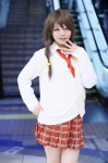 blouse cardigan cosplay hinabita nanahashi_sui pleated_skirt school_uniform skirt tie yamagata_marika rating:Safe score:2 user:nil!