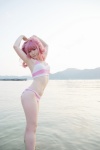 anya_alstreim beach cleavage code_geass cosplay croptop hairband ocean panties pink_hair striped tatsuki wet rating:Safe score:2 user:nil!