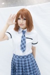 blouse cosplay hagiwara_yukiho idolmaster nito_ryoka pleated_skirt school_uniform skirt tie rating:Safe score:0 user:pixymisa