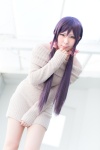 cosplay dress love_live!_school_idol_project onagi_mayu pantyhose purple_hair sheer_legwear sweater_dress toujou_nozomi twintails rating:Safe score:1 user:nil!