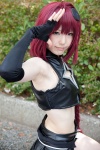 aki_(iv) braid cosplay croptop detached_sleeves half-skirt headdress keyhole kurosaki_mea red_hair shorts to_love-ru to_love-ru_darkness rating:Safe score:3 user:pixymisa