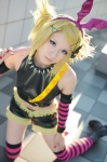 boots cosplay detached_sleeves hairband halter_top kagamine_rin pantyhose pitchfork pretty_panties_akuma_rin_(vocaloid) raya shorts side_ponytail thighhighs vocaloid rating:Safe score:3 user:nil!