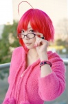 ahoge cosplay glasses hoodie ibara original red_hair shorts rating:Safe score:1 user:nil!