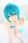 aqua_hair bathroom bathtub bikini colorful_pop_star!! cosplay haruka hatsune_miku ponytail swimsuit vocaloid rating:Safe score:1 user:nil!