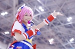 cosplay hat microphone miniskirt pink_hair pripara reona_west sailor_uniform school_uniform skirt tsukioka_naoto rating:Safe score:0 user:nil!
