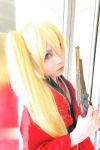 blonde_hair cosplay croptop gintama gun houtou_singi kijima_matako pistol side_ponytail rating:Safe score:0 user:nil!