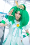 bow choker cosplay crown cuffs cure_march dress green_hair kaoru_(ii) midorikawa_nao pretty_cure smile_precure! rating:Safe score:0 user:pixymisa