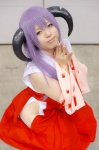 cosplay detached_sleeves hanyuu higurashi_no_naku_koro_ni horns miko pantyhose purple_hair yuzuko rating:Safe score:0 user:nil!