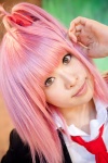 armband blazer cosplay endou_sora hinamori_amu pink_hair school_uniform shirt shugo_chara! side_ponytail tie rating:Safe score:2 user:pixymisa