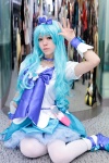 blue_hair bow choker cosplay cure_marine detached_sleeves dress hair_clip heartcatch_precure! kooki kurumi_erika pointed_skirt pretty_cure thighhighs rating:Safe score:0 user:pixymisa