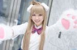 animal_ears blonde_hair blouse cat_ears cosplay kanran love_live!_school_idol_project minami_kotori paw_gloves pleated_skirt school_uniform side_ponytail skirt rating:Safe score:0 user:nil!