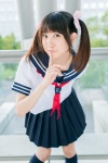 cosplay idolmaster imai_kana kneesocks pleated_skirt sailor_uniform scarf school_uniform shino_kei skirt twintails rating:Safe score:0 user:pixymisa