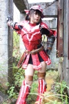 armor bodysuit boots chocoball cosplay gauntlets helmet hermitaur_(armor) monster_hunter pantyhose sheer_legwear side_ponytail rating:Safe score:0 user:nil!