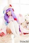 bed cosplay dress hat patchouli_knowledge purple_hair robe saku sweet_garden thighhighs touhou zettai_ryouiki rating:Safe score:1 user:nil!