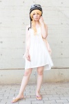 bakemonogatari blonde_hair cosplay dress helmet oshino_shinobu rimo rating:Safe score:2 user:pixymisa