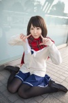 anegasaki_nene black_legwear cosplay hinata_(ii) love_plus pantyhose sailor_uniform scarf school_uniform sweater rating:Safe score:4 user:pixymisa