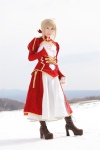 blonde_hair boots braid cosplay dress fate/series fate/stay_night kamui_arisa red_moon saber rating:Safe score:0 user:nil!