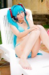 aqua_hair bikini cleavage cosplay hatsune_miku headset mashiro_yuki pool project_diva swimsuit twintails vocaloid rating:Safe score:0 user:nil!