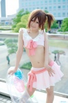 cosplay croptop hirasawa_yui inner_tube k-on! miniskirt side_ponytail skirt tachibana_remika rating:Safe score:0 user:nil!