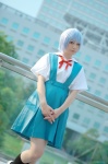 ayanami_rei blue_hair cosplay jumper kneesocks neon_genesis_evangelion sailor_uniform school_uniform shima rating:Safe score:0 user:nil!