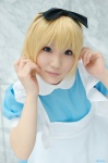 alice_in_wonderland alice_(wonderland) apron blonde_hair cosplay dress hairbow nagatsuki rating:Safe score:0 user:nil!