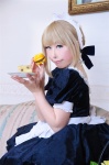 apron blonde_hair cosplay dress fate/series fate/stay_night hairband kamui_arisa maid maid_uniform saber secret_party rating:Safe score:0 user:nil!